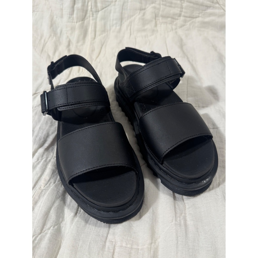 Dr. Martens Voss Black Leather Platform Strappy Sandals Womens US 8 UK 6 EU 39